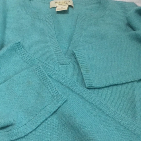PECK & Peck 💯 Cashmere V-Neck Sweater Size M - Picture 6 of 13